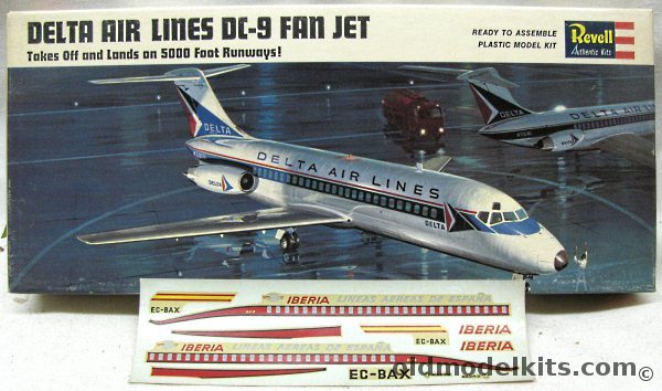 Revell 1/120 Douglas DC-9 Delta - With Additional Iberia Decals, H247-100 plastic model kit